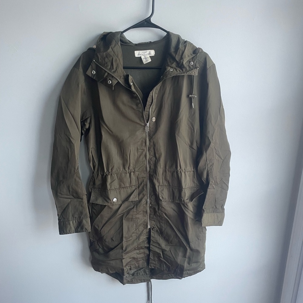 H&M L.O.G.G. • Army Green Cinched Waist Hooded Utility Jacket | Size 4​